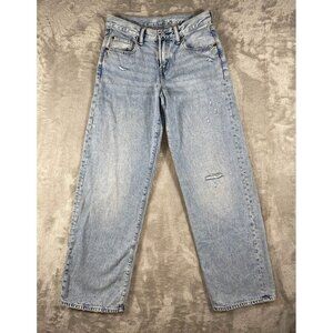 GAP Kids ‘90s Loose Fit Jeans - Size 18 - Light Wash Distressed Denim